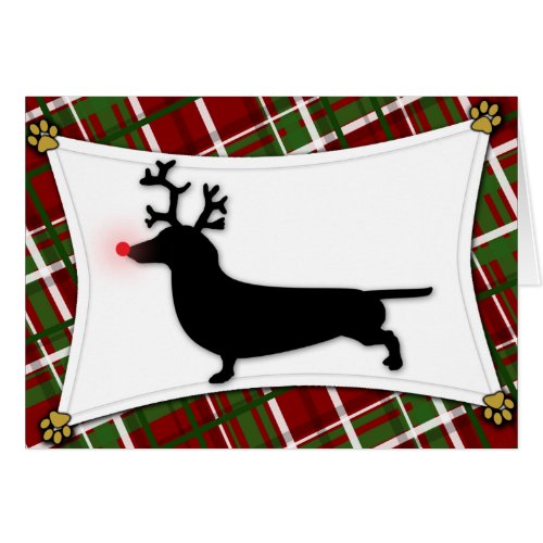 Dachshund Reindeer Christmas Card