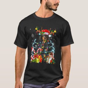 Dachshund Reindeer Christmas Tree Lights Pajama Do T-Shirt