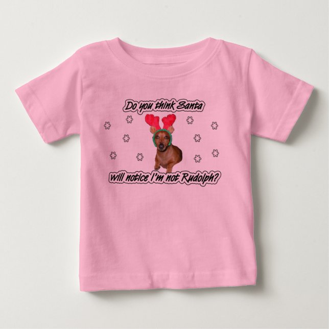 Dachshund Reindeer Kids Shirt (Front)