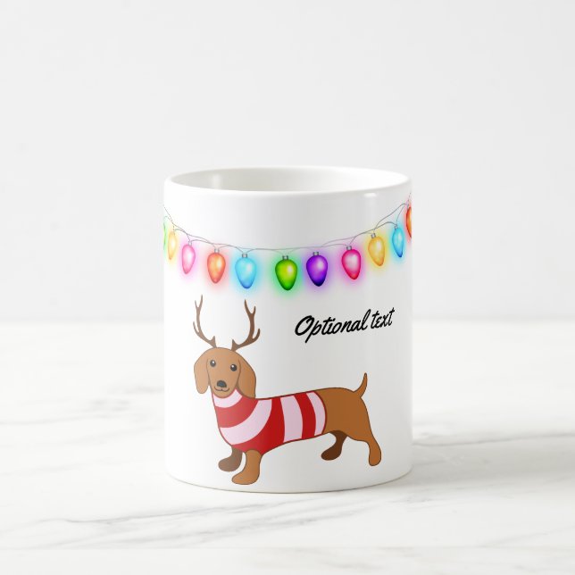 Dachshund Reindeer Personalized Mug (Center)