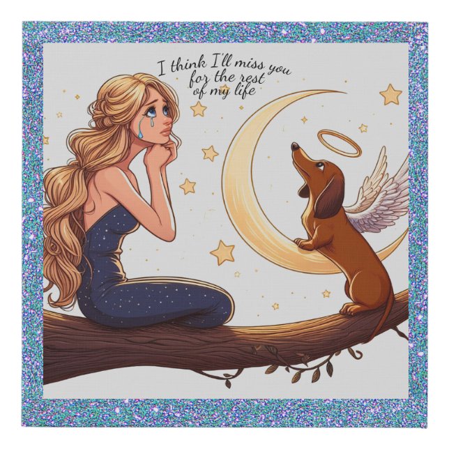 Dachshund Remembrance Faux Canvas Print (Front)