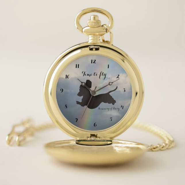 Dachshund Remembrance Pocket Watch (Inside)