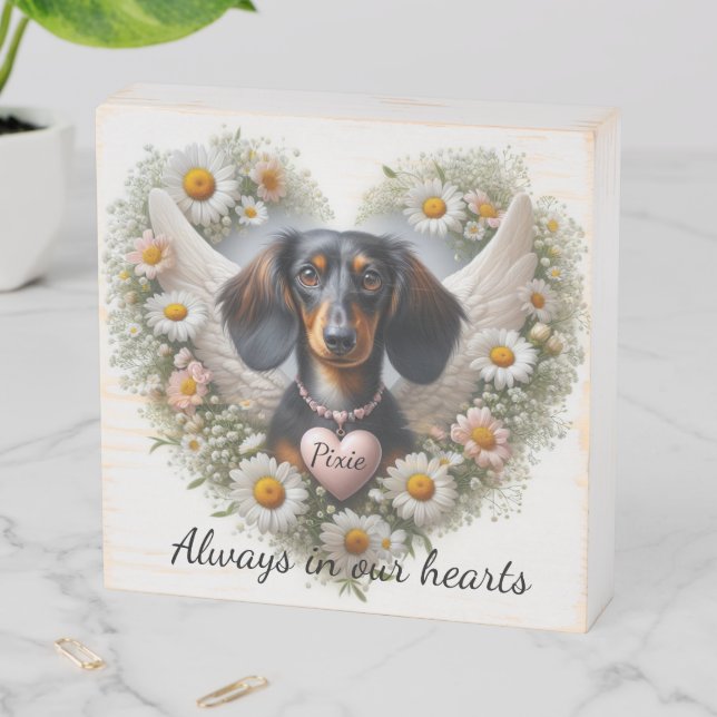 Dachshund Remembrance  Wooden Box Sign (In Situ Horizontal)