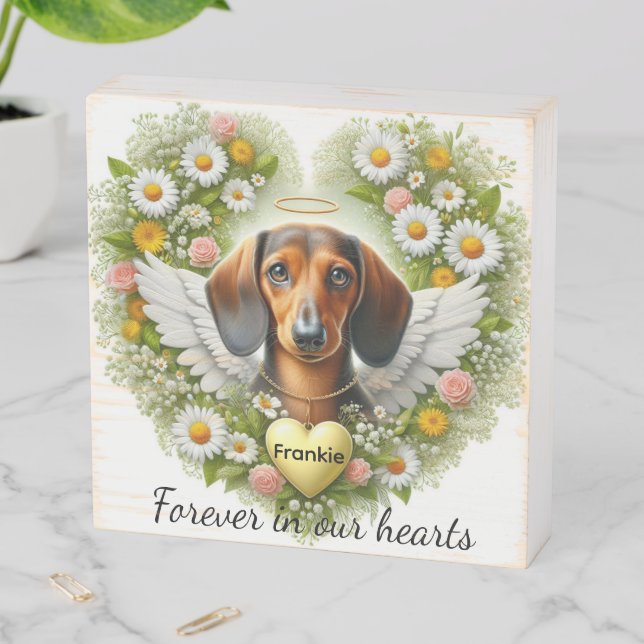 Dachshund Remembrance  Wooden Box Sign (In Situ Horizontal)