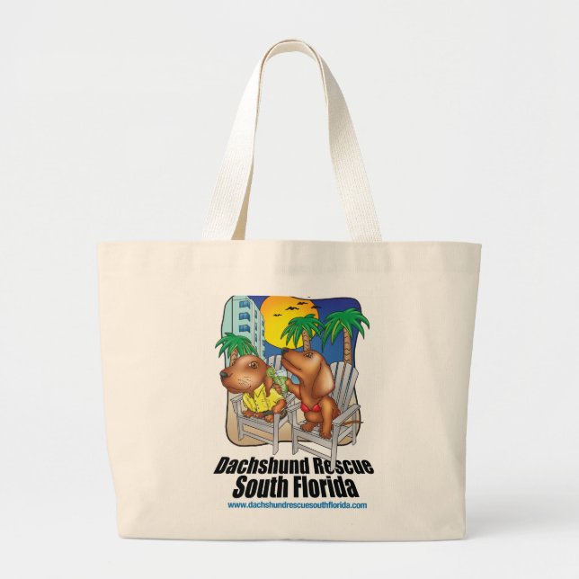 Dachshund Rescue South Florida Large Tote Bag (Front)