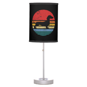 Dachshund Retro Sunset Dog Daschund Classic Table Lamp
