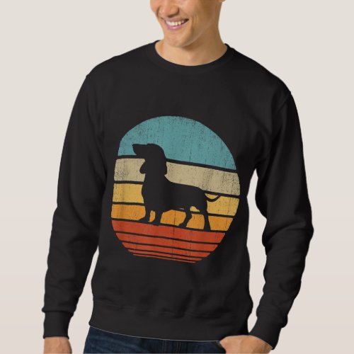 Dachshund Retro Vintage 60s 70s Sunset Wiener Dog  Sweatshirt