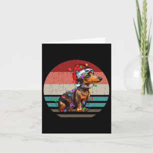 Dachshund Retro Vintage Merry Christmas Xmas Weine Card