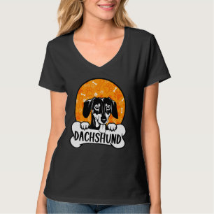 Dachshund Retro Vintage Silhouette Cute Dog T-Shirt