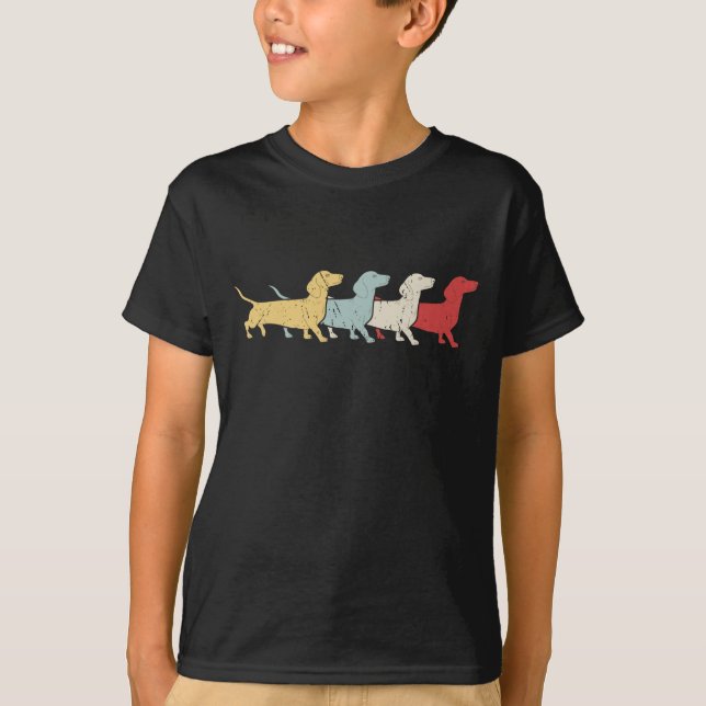 Dachshund Retro Vintage T-Shirt (Front)