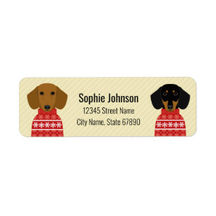 Dachshund Return Address Labels