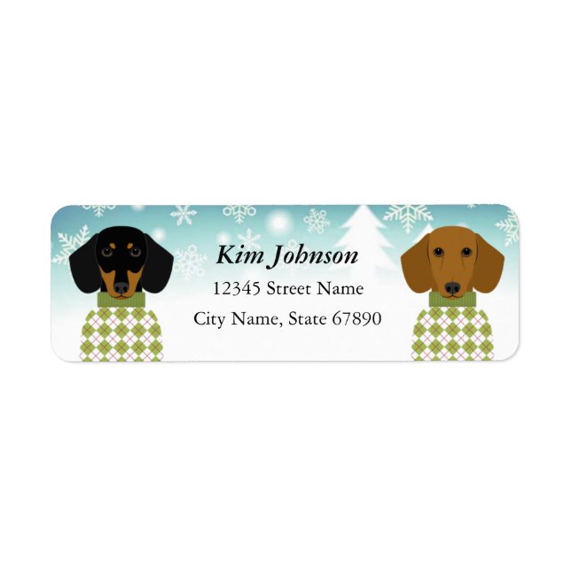 Dachshund Return Address Labels (Front)