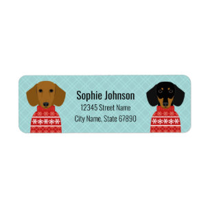 Dachshund Return Address Labels