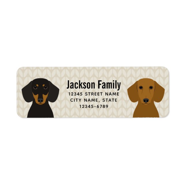 Dachshund Return Address Labels (Front)