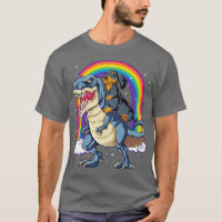Dachshund Riding Dinosaur T rex for Men Women Boys