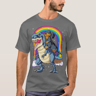 Dachshund Riding Dinosaur T rex for Men Women Boys T-Shirt