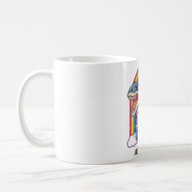 Dachshund Riding Dinosaur T Rex Gifts Boys Kids Me Coffee Mug (Left)