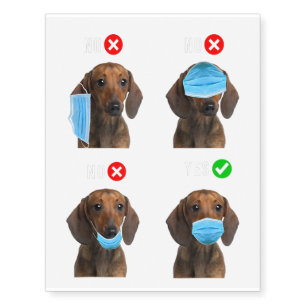 Dachshund Right Wear Face Mask   Men Women Temporary Tattoos