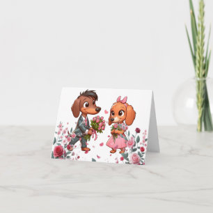 Dachshund Roses Valentine Card
