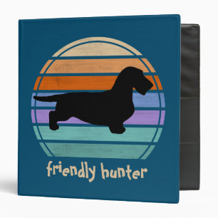 Dachshund Rough Hair - Silhouette 1 3 Ring Binder
