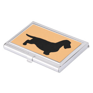 Dachshund Rough Hair - Silhouette 1 Business Card Case