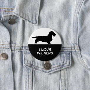 Dachshund Rough Hair - Silhouette 1 Button