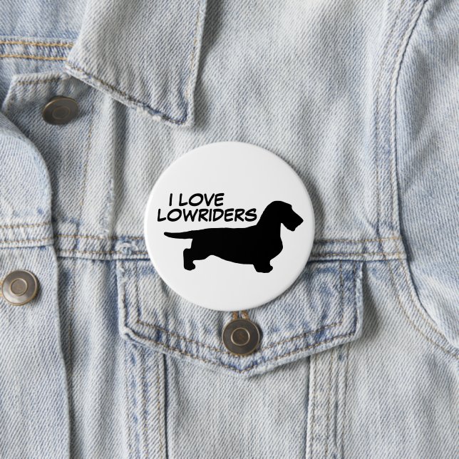 Dachshund Rough Hair - Silhouette 1 Button (In Situ)