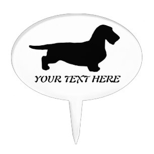 Dachshund Rough Hair - Silhouette 1 Cake Topper