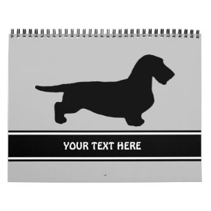 Dachshund Rough Hair - Silhouette 1 Calendar