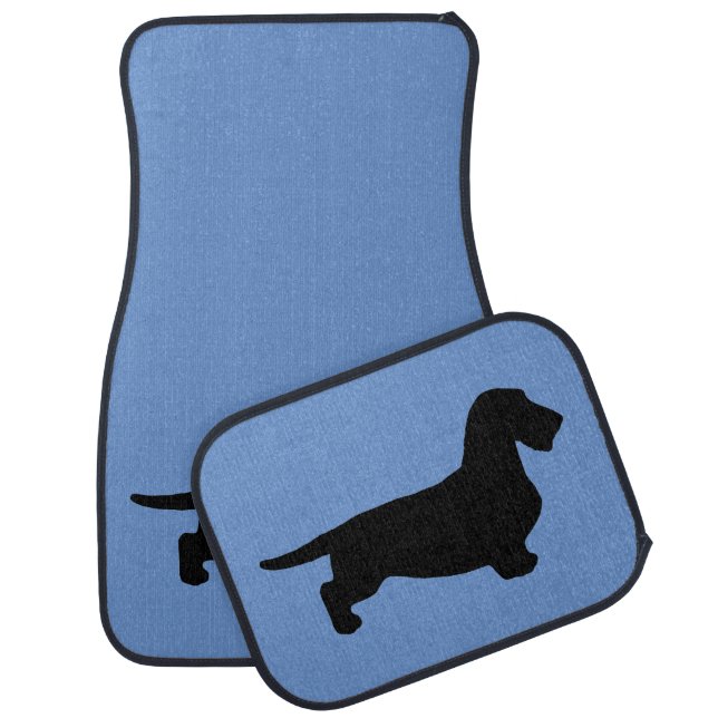 Dachshund Rough Hair - Silhouette 1 Car Floor Mat (Set)