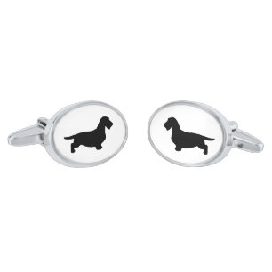 Dachshund Rough Hair - Silhouette 1 Cufflinks