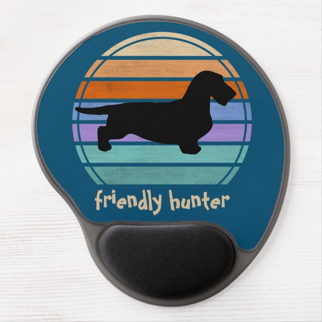 Dachshund Rough Hair - Silhouette 1 Gel Mouse Pad (Front)