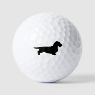 Dachshund Rough Hair - Silhouette 1 Golf Balls
