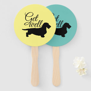 Dachshund Rough Hair - Silhouette 1 Hand Fan