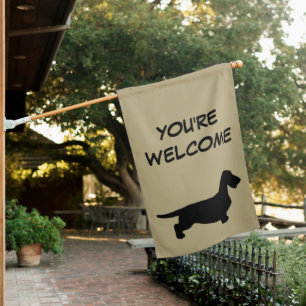 Dachshund Rough Hair - Silhouette 1 House Flag
