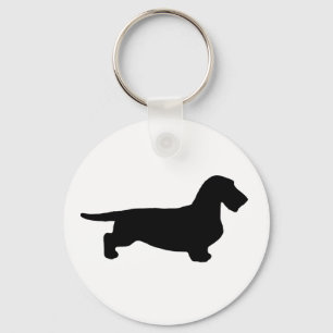 Dachshund Rough Hair - Silhouette 1 Keychain