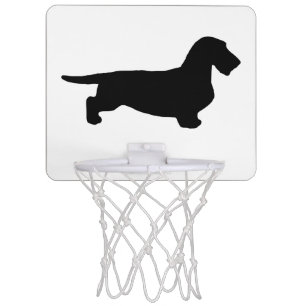 Dachshund Rough Hair - Silhouette 1 Mini Basketball Hoop