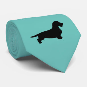Dachshund Rough Hair - Silhouette 1 Neck Tie