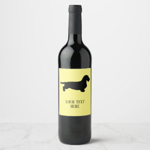 Dachshund Rough Hair - Silhouette 1 Wine Label