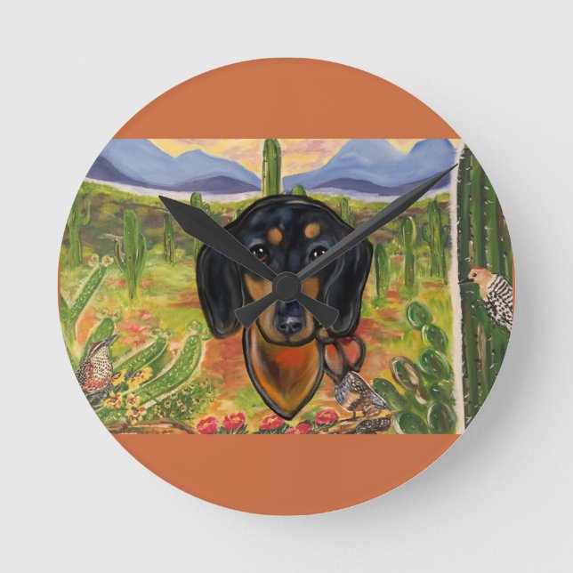 DACHSHUND      ROUND CLOCK (Front)