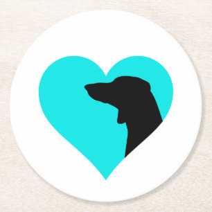Dachshund round paper coaster