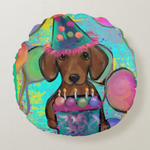 Dachshund round pillow