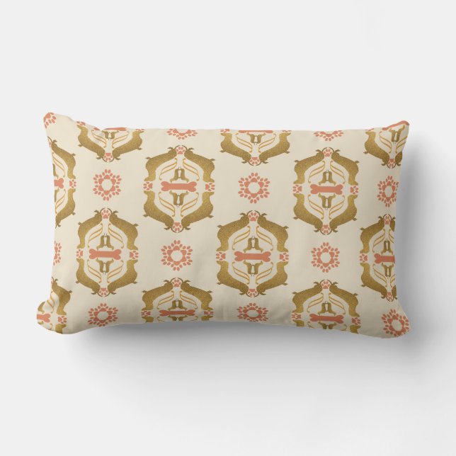 Dachshund Royal Baroque | Dog Lover Pattern Lumbar Pillow (Front)