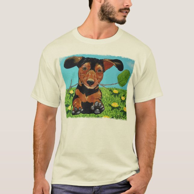 Dachshund Running to You T Shirt (Front)