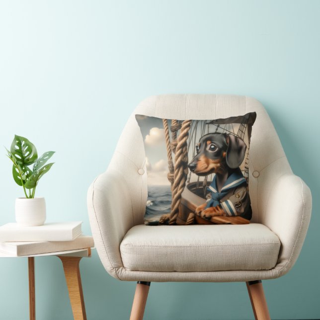DACHSHUND SAILOR THROW PILLOW (Chair)