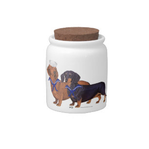 Dachshund Sailors Candy Jar