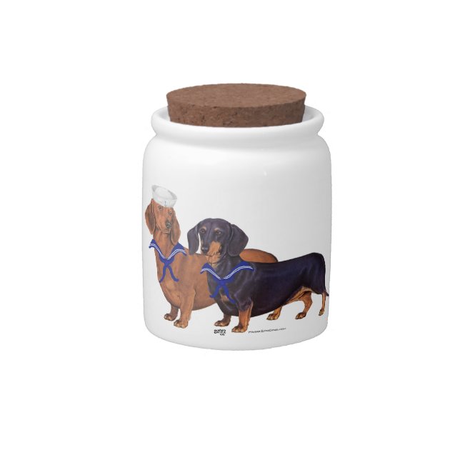 Dachshund Sailors Candy Jar (Front)