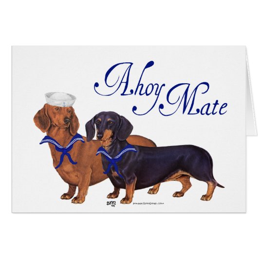 Dachshund Sailors Cards (Front Horizontal)