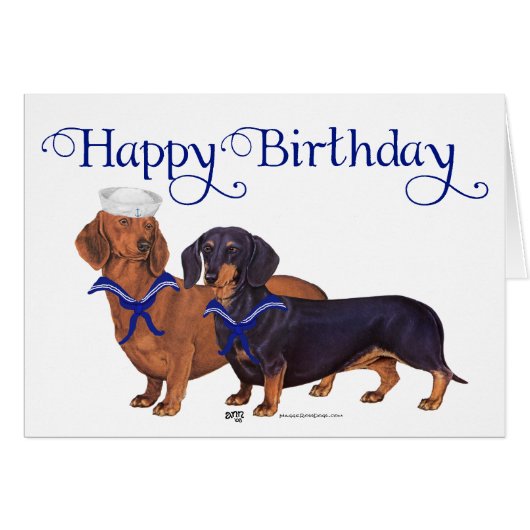 Dachshund Sailors Cards (Front Horizontal)