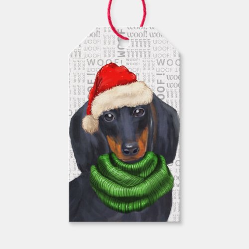 Dachshund Santa Dog Christmas Gift Tags